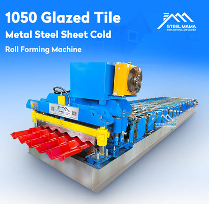 3.5T Transmisión en cadena 1000 mm Roof Tile Roll Forming Machine (Machina de moldeado en rodillos de tejas)