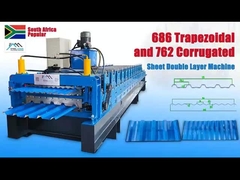 Máquina de hojas de techo de doble capa personalizable con Delta PLC y rodillos de acero de alto grado 45